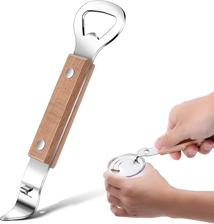 LMETJMA Can Punch Bottle Opener Manual Stainless Steel Can Beer Bottle Opener Small Bottle Opener Can Tapper for Camping JT177