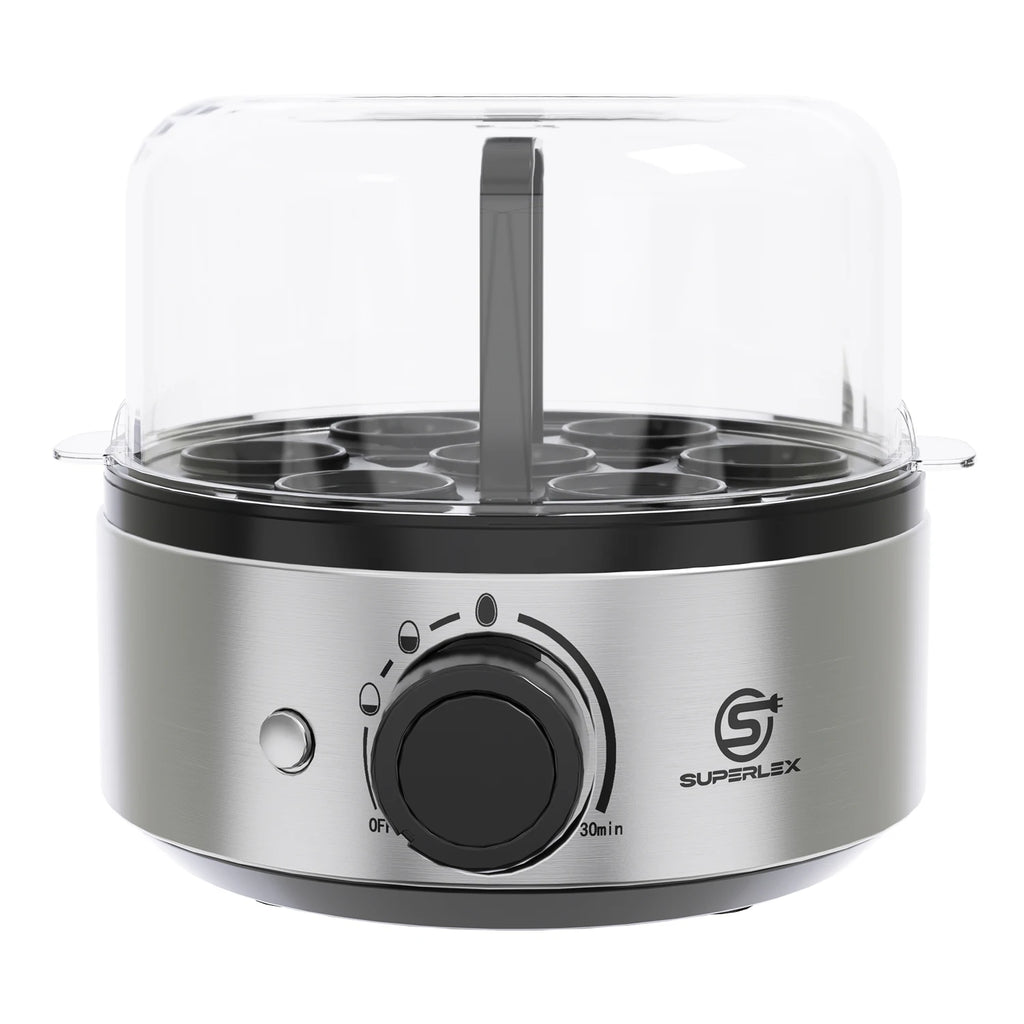 SUPERLEX 400W Power Eggs Cooker 7-Egg Capacity Dial Control Smart Shut-Off Reminder Rapid Egg Boiler Easy to Clean and Safer New