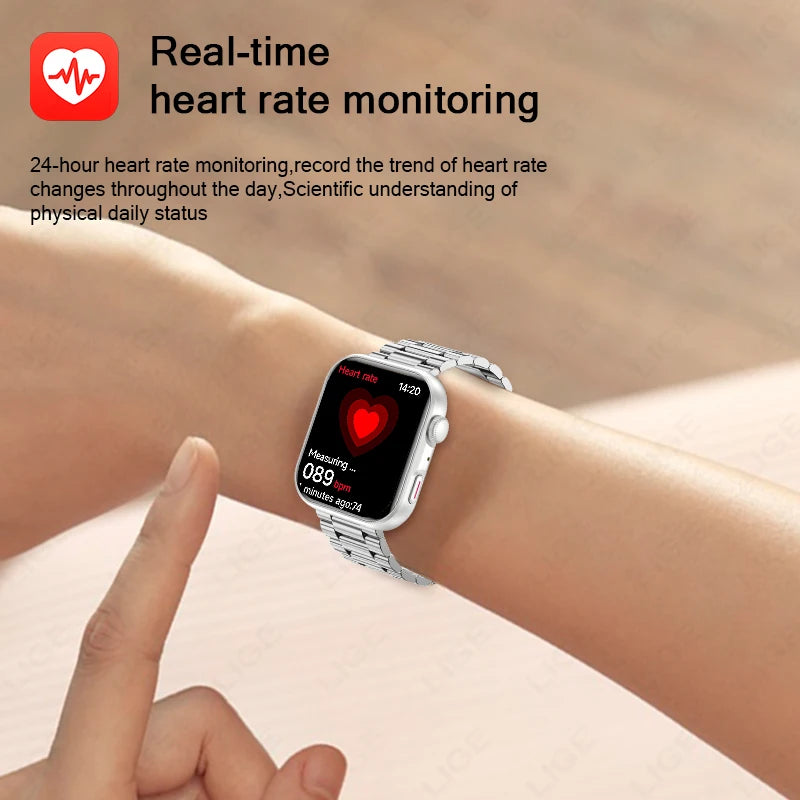 LIGE New 1.83" AMOLED Screen Smart Watch For Men Women Bluetooth Call Sports Fitness Heart Rate Monitor 2026 Fashion Smartwatch
