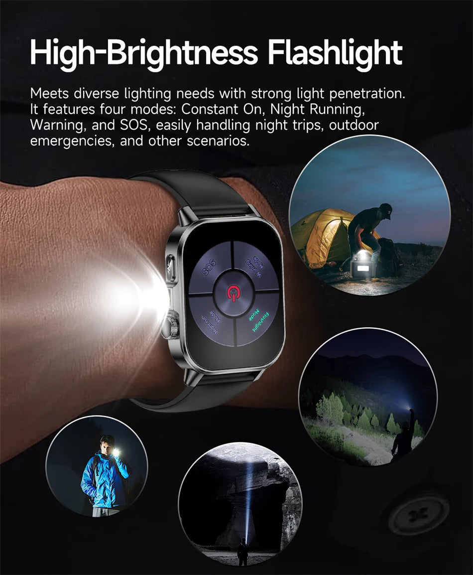 2026 New Model Uric Acid & Lipid Health Analysis Smart Watch Men ECG+PPG Bluetooth Call 2.01-inch Flashlight Smartwatch Women