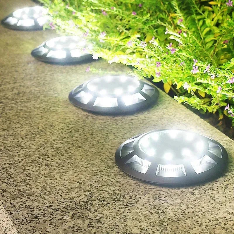 Solar Ground Lights Outdoor IP65 Waterproof 16LED Solar Powered Garden Pathway Light for Villa Yard Lawn Light Landscape Decor ﻿