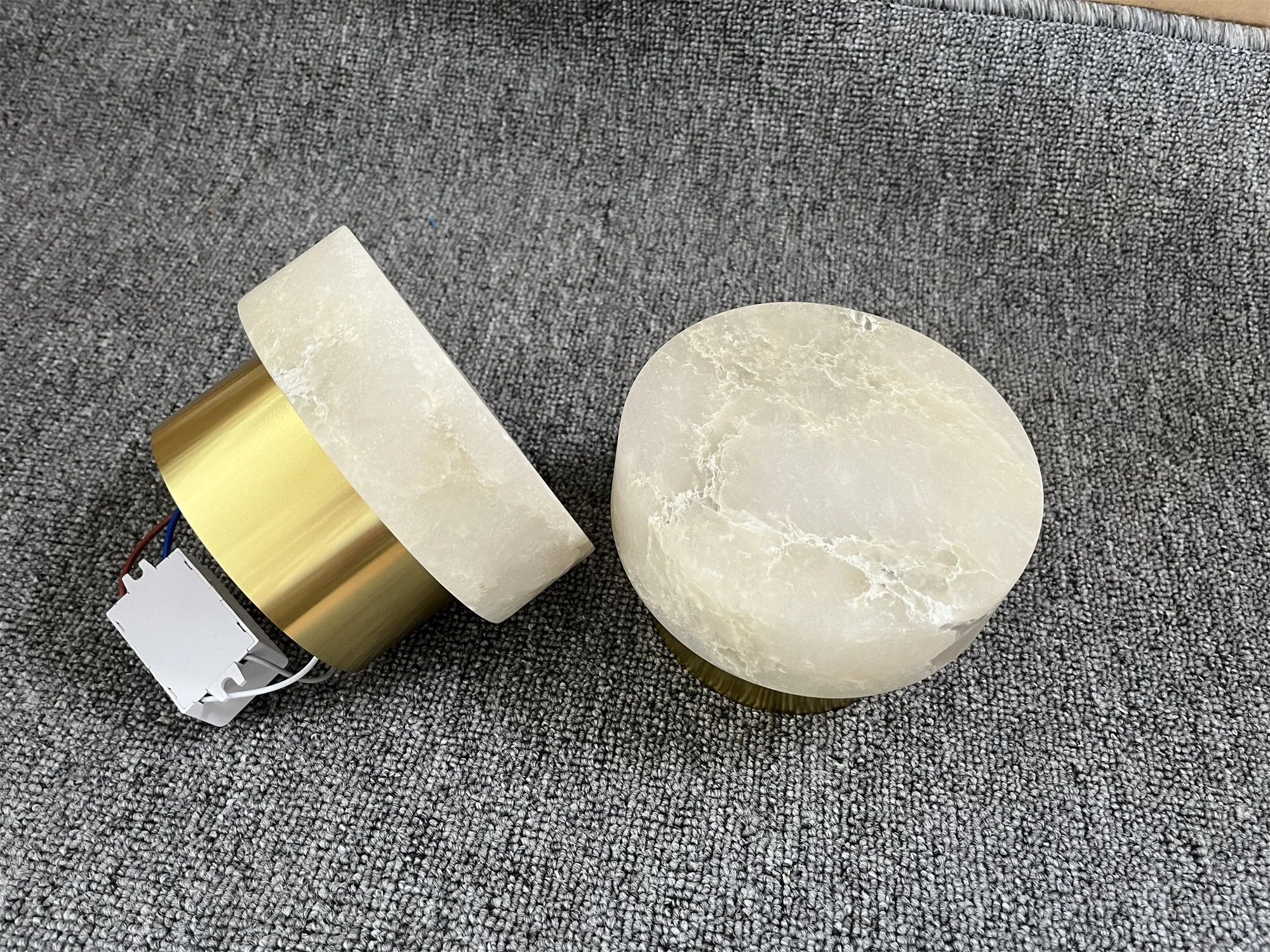 Modern Nordic Wall Sconce Spanish Natural Marble Round Wall Lamp Living Room Hallway Stair Wall Light Bedroom Bedside Lamp