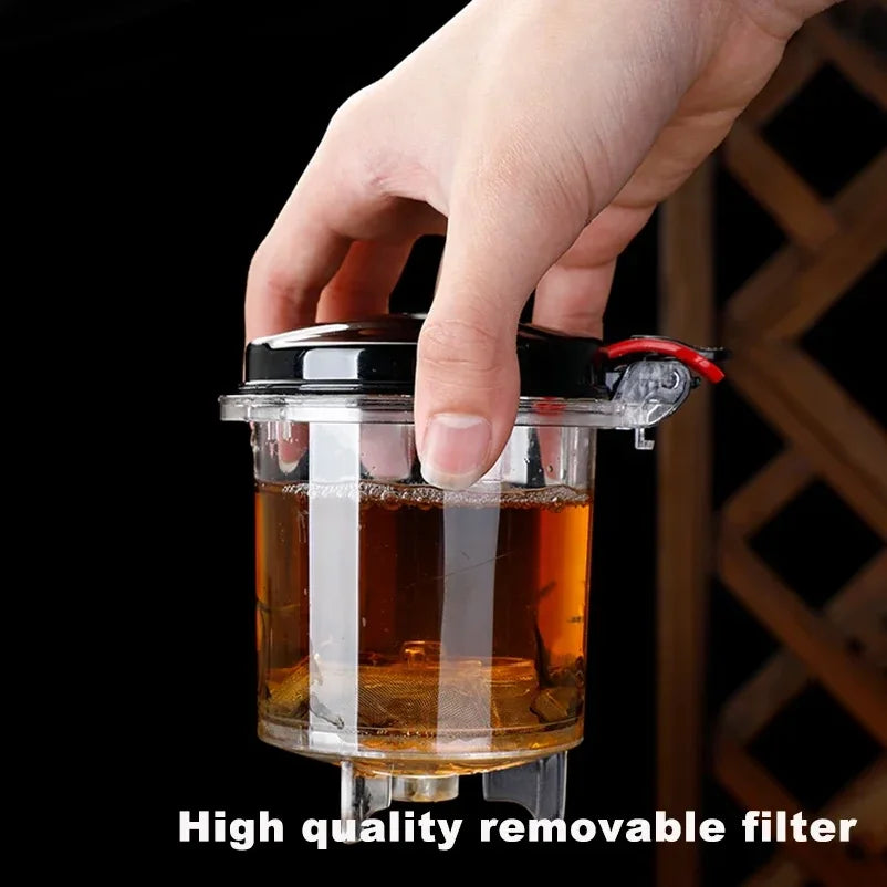 TeaPots Heat Resistant Glass Tea Pot Tea Infuser Chinese Kung Fu Tea Set Kettle Coffee Glass Maker Convenient Office Teapot