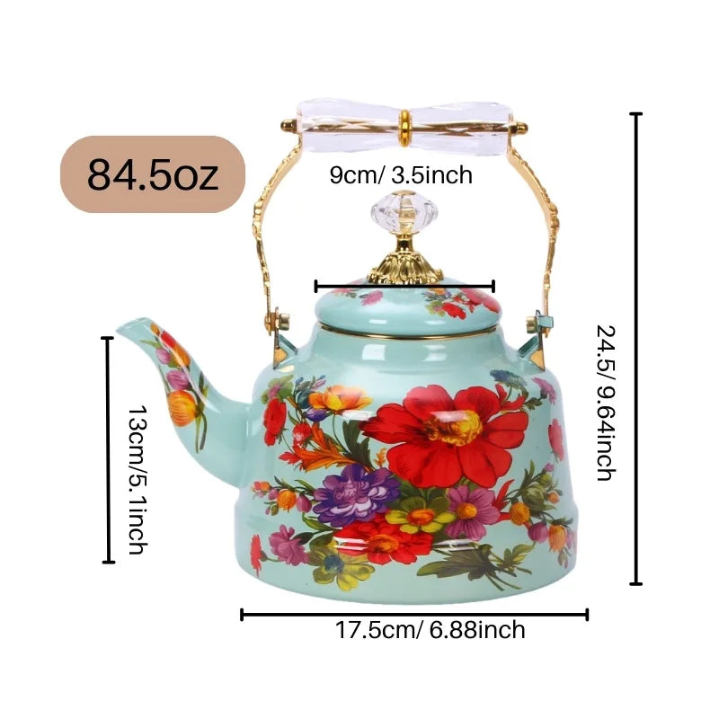 Enamel Kettle Make Tea Make Coffee Hot Milk Home Restaurant Kitchen Cookware Enamel Water Kettle
