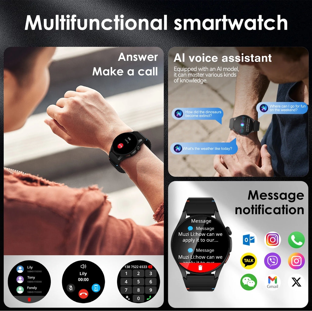 Pinteek G12 Dual-Band GPS Smartwatch: Military-Grade Compass, 3ATM Waterproof, 150+ Sport Modes Smart Watches for Men