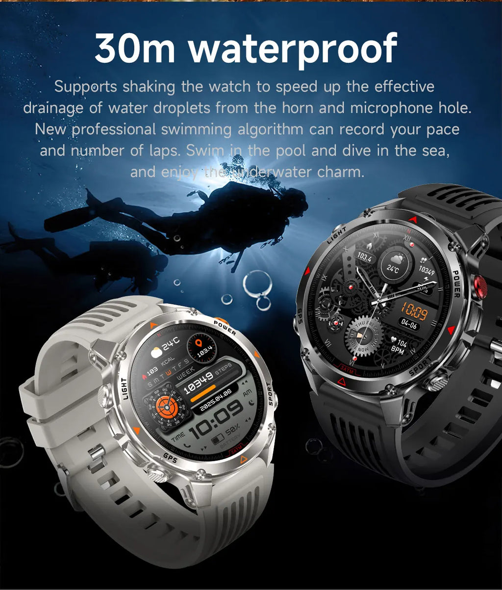T-Rex 3 Pro Military Grade AGPS Smart Watch 10ATM Waterproof Dual-band GNSS Compass Altimeter AMOLED Swim Sports Smart Watch Men