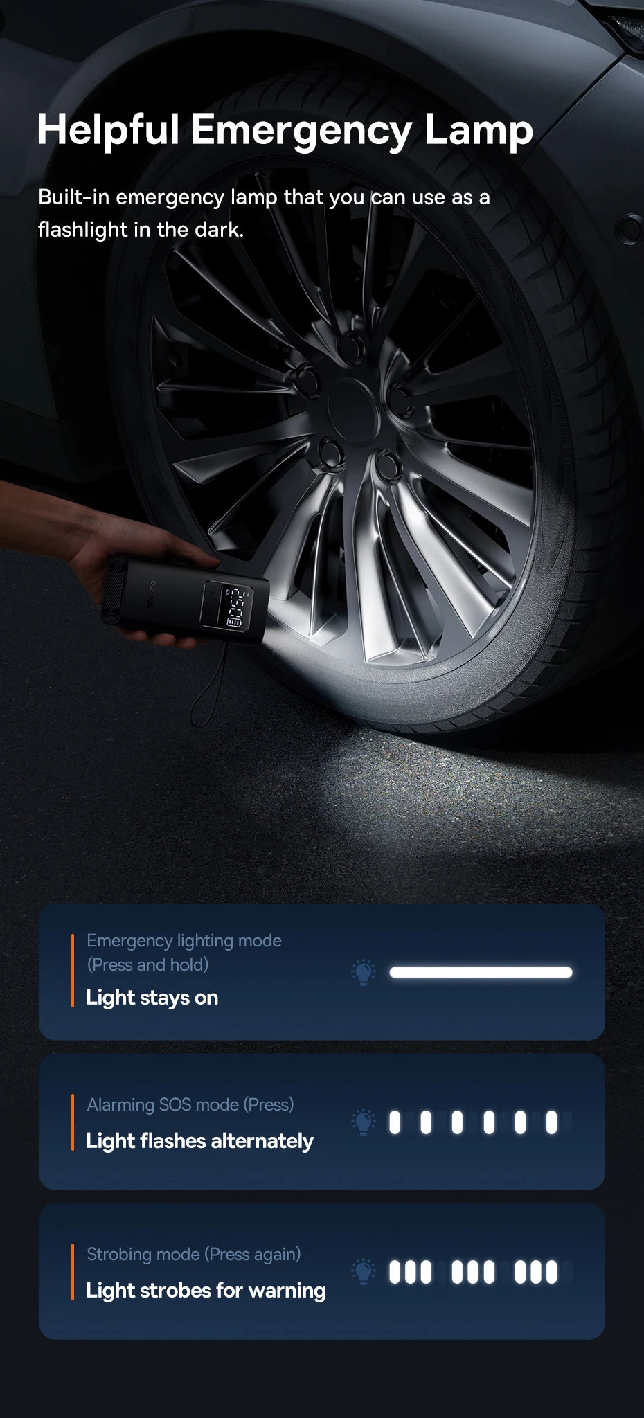 Baseus Wireless Air Pump Portable Tire Inflator Air Compressor with Digital Display for Car Motorcycles Bicycle Electric Pump