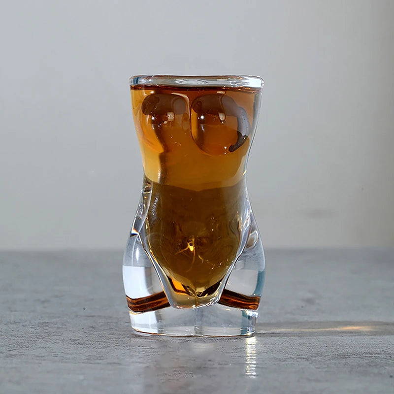 1PC Novelty Body Shaped Glass Beer Cup, Transparent Drinkware for Cocktails and Juices, Funny Wine Glass, Bar and Cafe