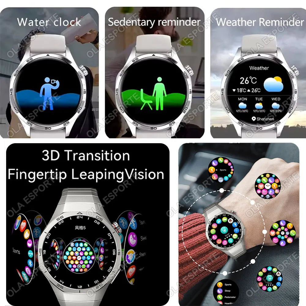 MA27 New Watch 5 Pro Smart Watch 1.53 Inch AMOLED Display Screen GPS Sports Tracker Smartwatch Men Women IP68 Waterproof Watches