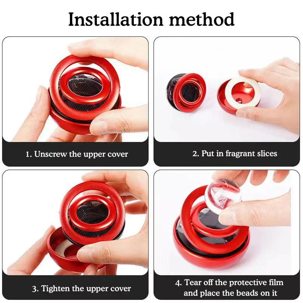 Car Solar Aromatherapy Ornaments Double Suspended Crystal Ball Rotating Aromatherapy Perfume For Home Car  Decor