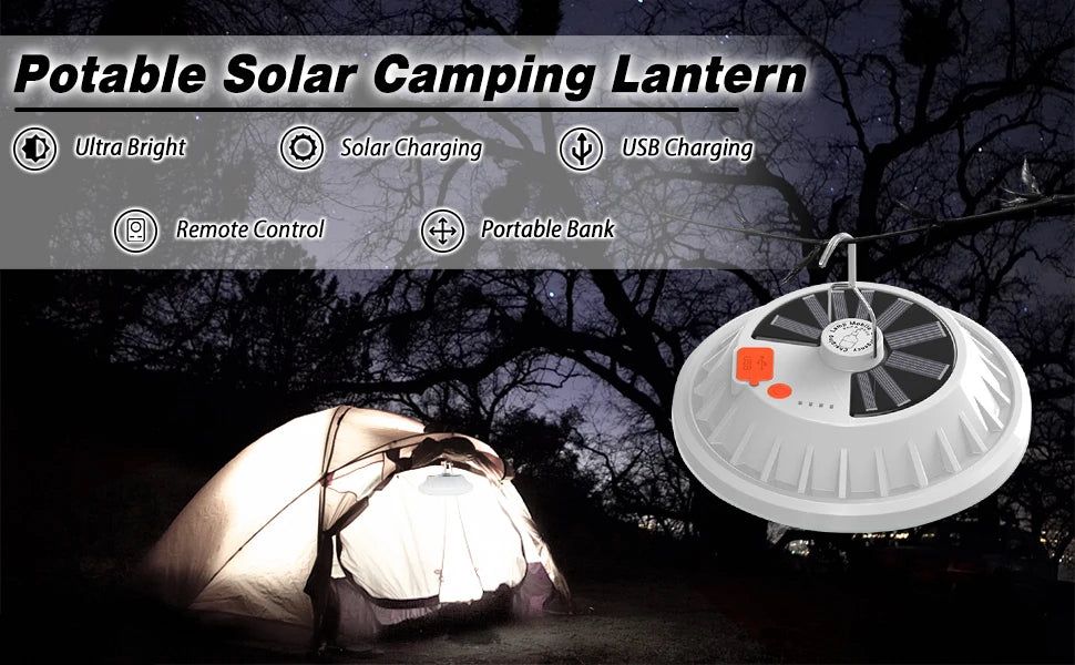 Portable Camping Light Power Bank LED Camping Lanterns With Remote Control Waterproof Outdoor Tent Light Rechargeable Flashlight
