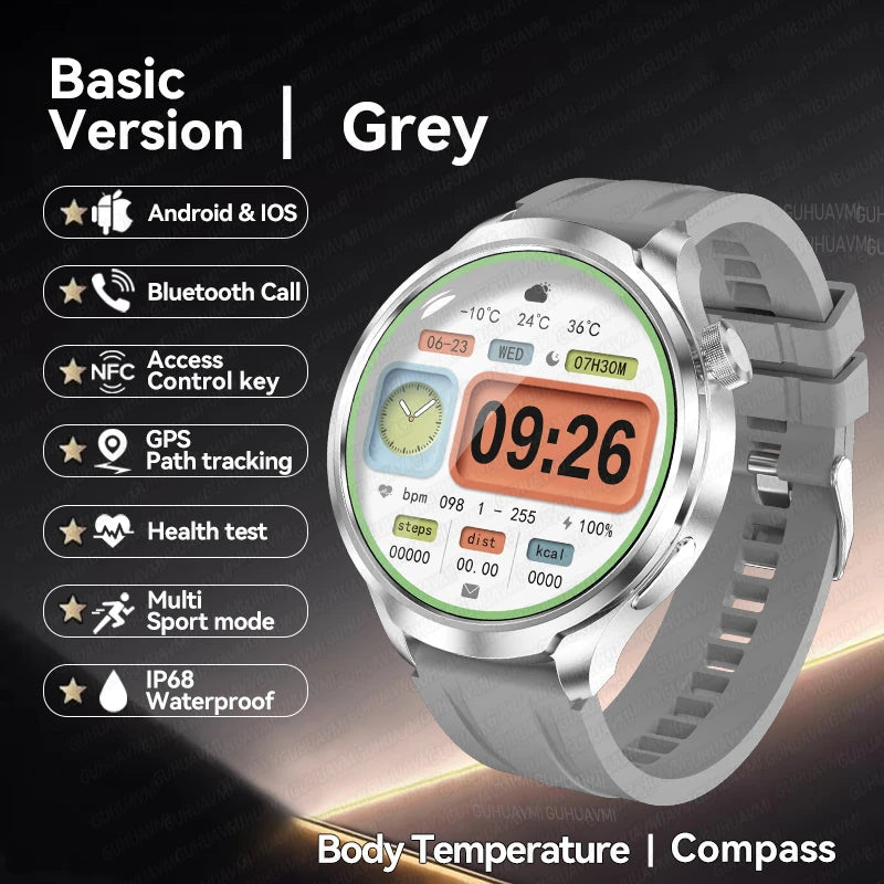 1.85-inch HD Sapphire Glass Smart Watch Men's GPS Movement Track NFC Bluetooth Call  Lingdong Island Health Detection Smartwatch