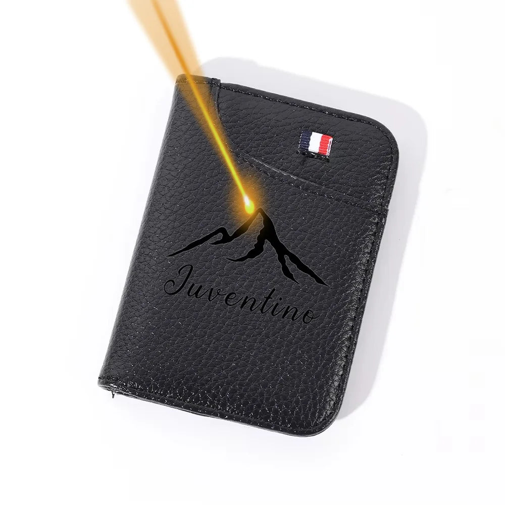 Customized Name Portable Super Slim Soft Wallet PU Leather Credit Card Wallet Purse Card Holders Men Wallet Thin Small Wallets