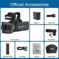4K 60FPS Professional Camcorder for Photography 64MP WiFi Livestream Webcam Video Cameras 18X Digital Zoom YouTube Vlog Recorder