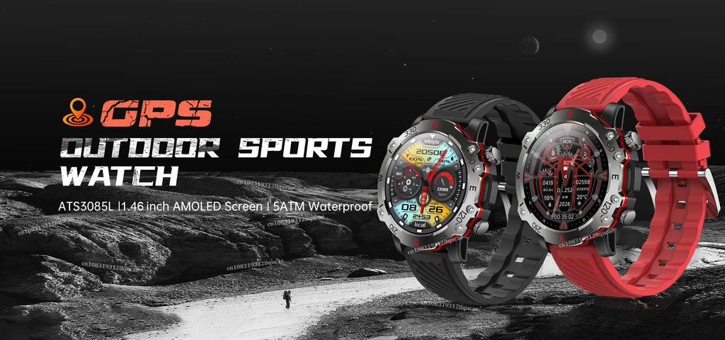 GPS Smart Watch 5ATM Waterproof Built-in Dual-band GNSS GPS Motion trajectory Military Sport Smartwatch Men 2025 New For Android
