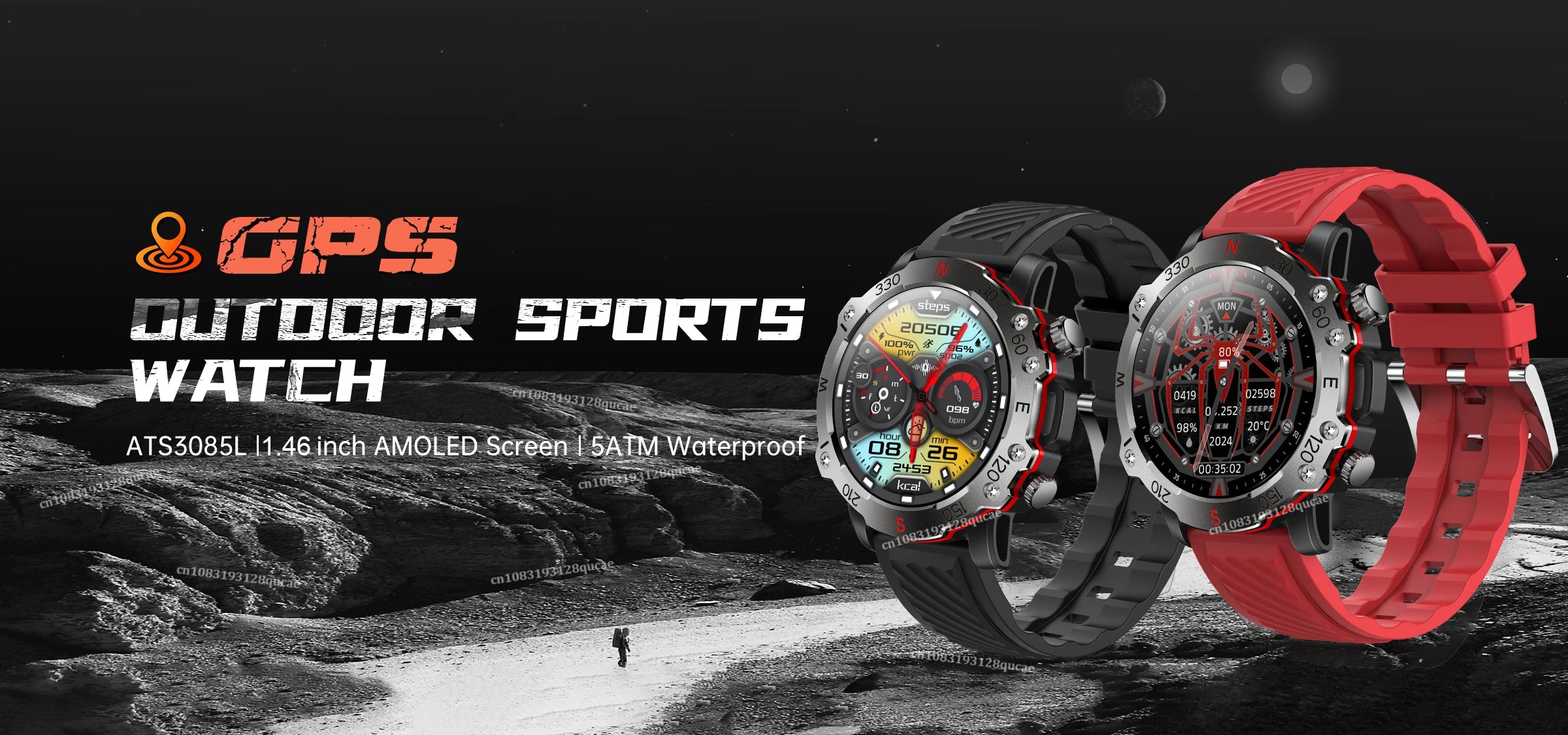 GPS Smart Watch 5ATM Waterproof Built-in Dual-band GNSS GPS Motion trajectory Military Sport Smartwatch Men 2025 New For Android