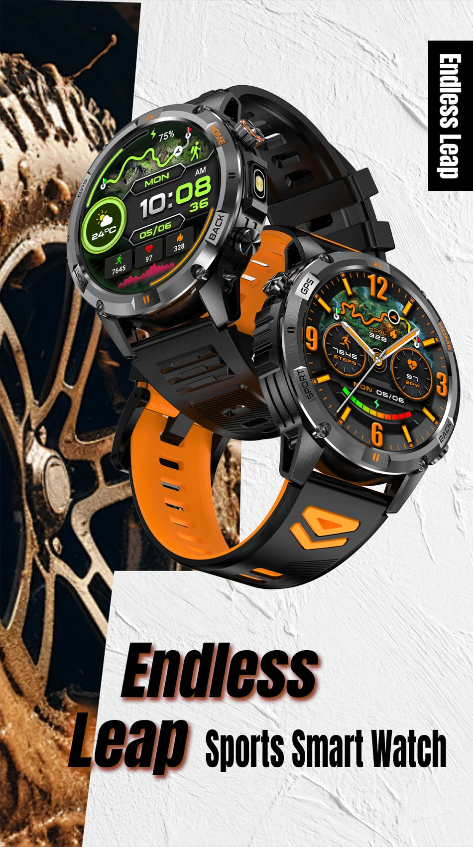 2025 New Professional GPS Sports Smart Watch Outdoor RIDE Run GPS track Swim Watchs Compass 3ATM Sports Bluetooth Call Watch Men