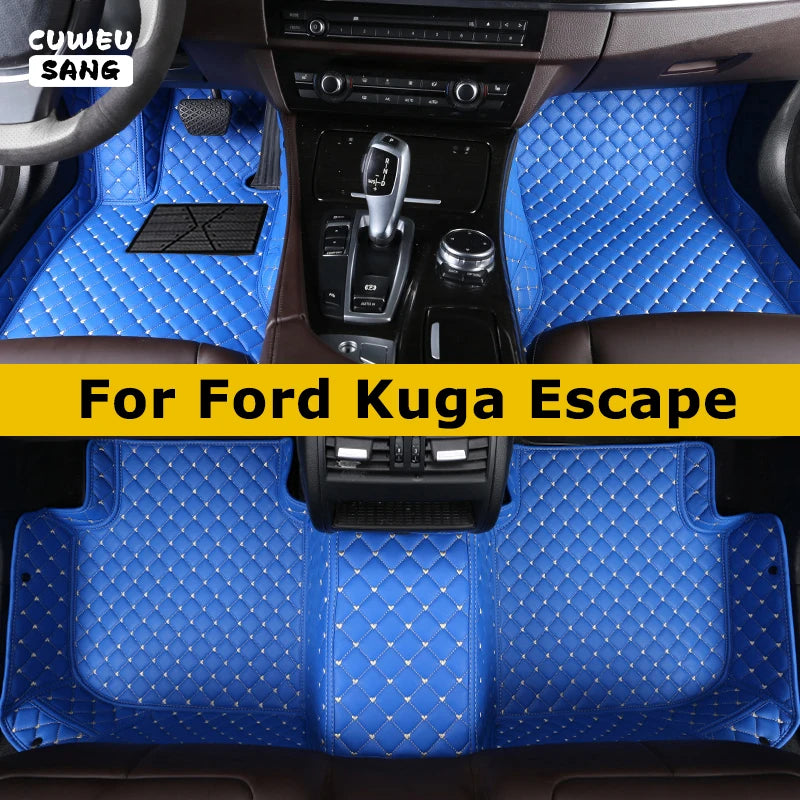 CUWEUSANG Custom Car Floor Mats For Ford Kuga Escape 2012-2023 Auto Carpets Foot Coche Accessorie