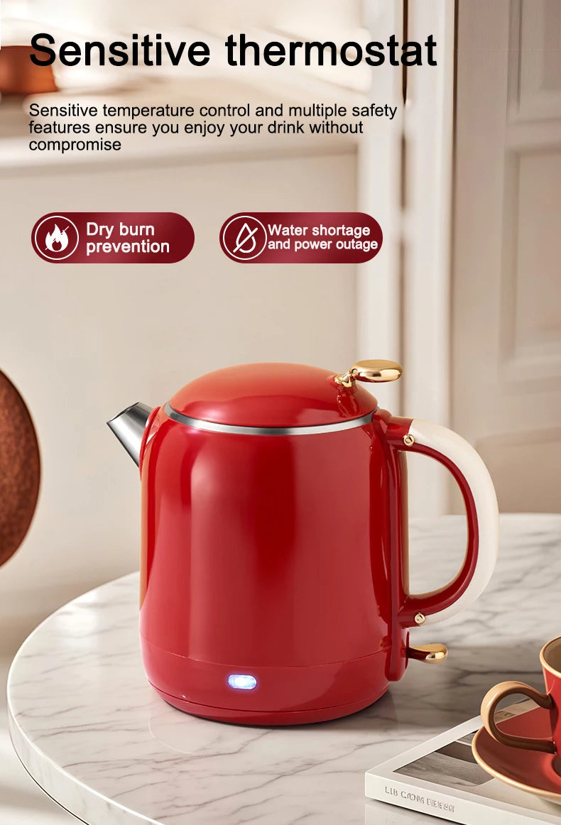 Thermostatic Electric Kettle Household 304 Stainless Steel Insulation Boiling Water Teapot Coffee Thermo Bottle Boiler Pot 1L