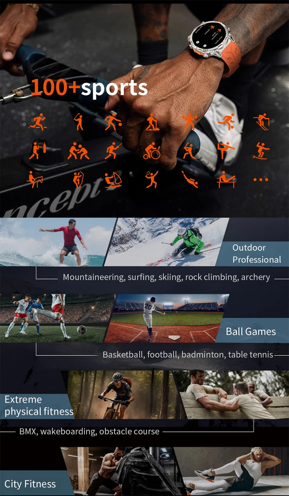 2025 New Professional GPS Sports Smart Watch Outdoor RIDE Run GPS track Swim Watchs Compass Altimeter 5ATM Sports Bracelets Men