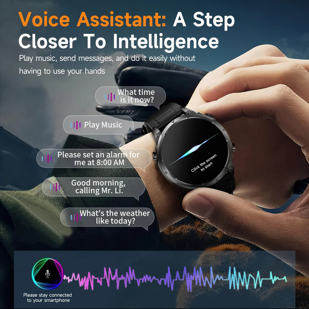 Luxury Military GPS Men Smartwatch Wrist Fitness Clock BT Call 1ATM Waterproof Sports Smart Watches for Android IOS Phones 2026