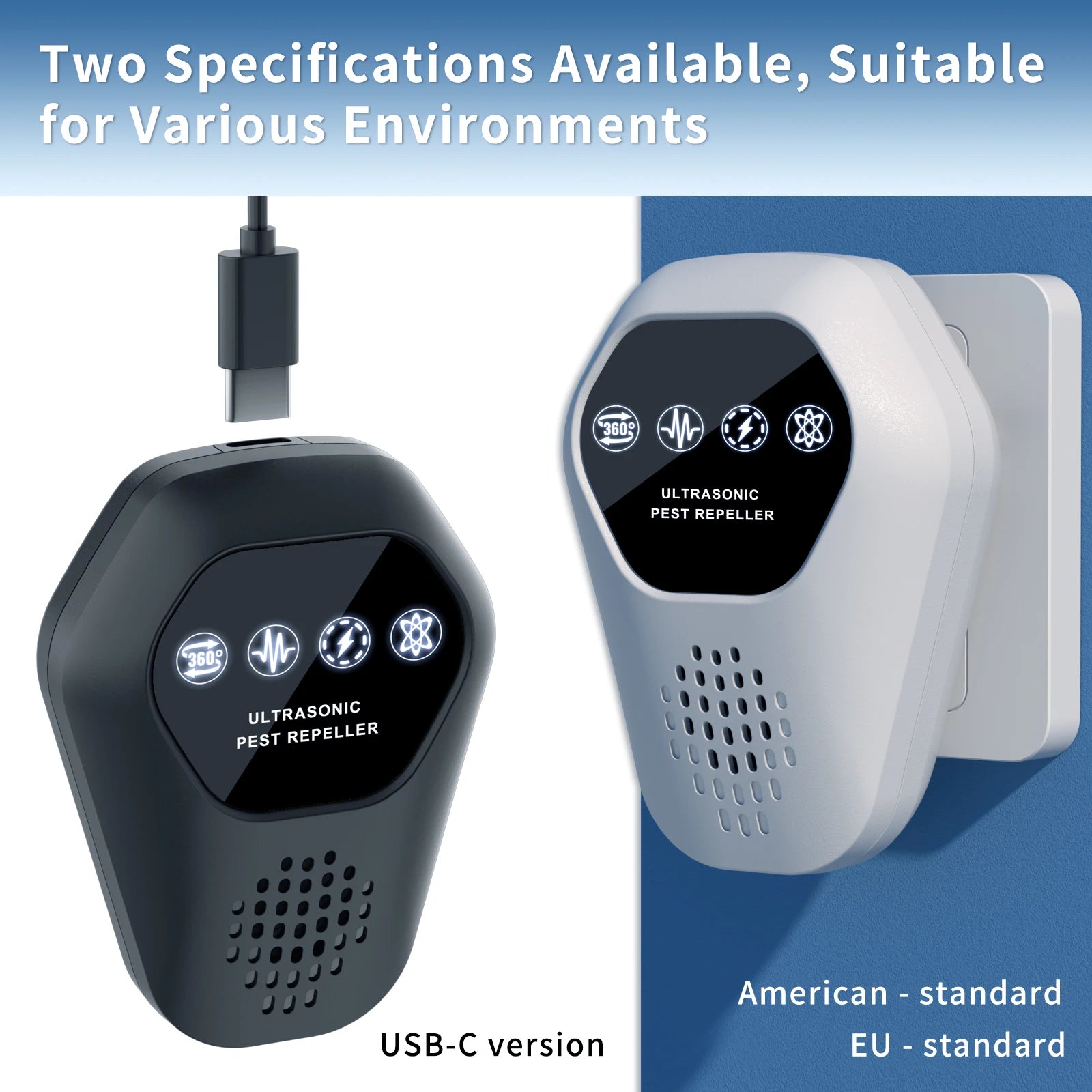 Ultrasonic Mosquito Repeller Rat Repeller Intelligent High-power Warehous Kitchen Variable Frequency Cockroach Pest Repeller New