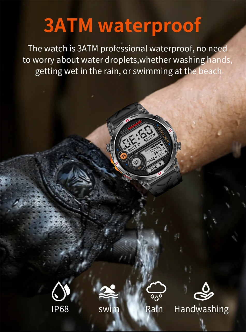 2025 New Professional GPS Sports Smart Watch Outdoor RIDE Run GPS track Swim Watchs Compass Altimeter 5ATM Sports Bracelets Men