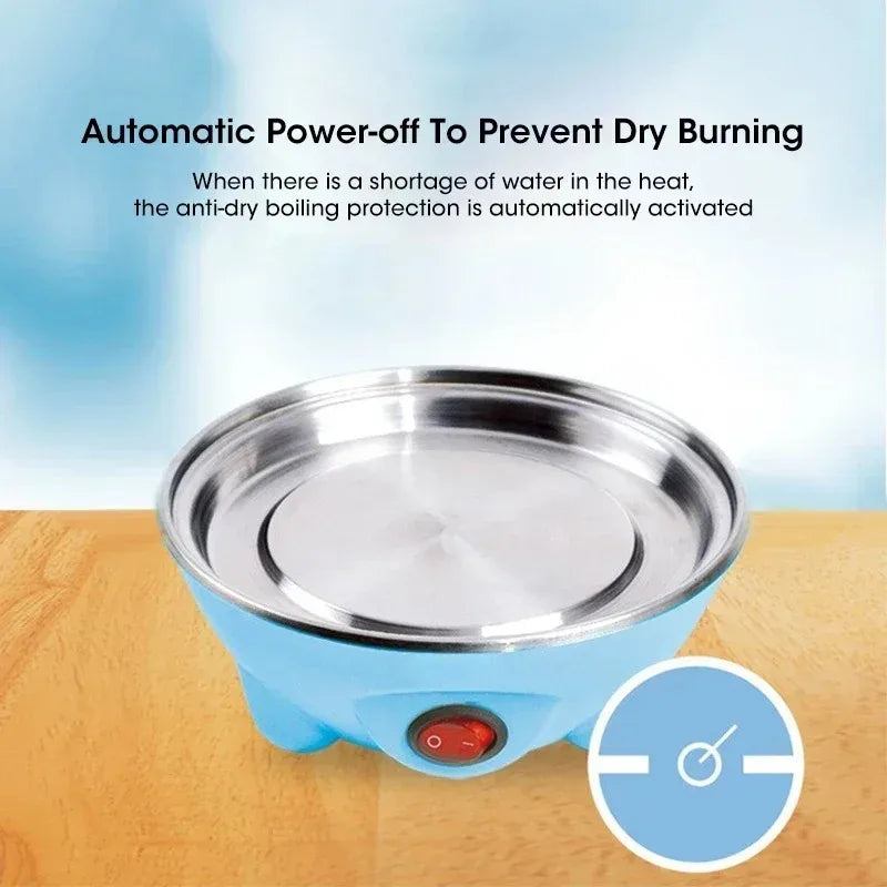 Electric Egg Steamer Cooker 7 Egg Capacity with Auto Power Off Compact Breakfast Machine for Steamed Custard Hard Soft Boiled
