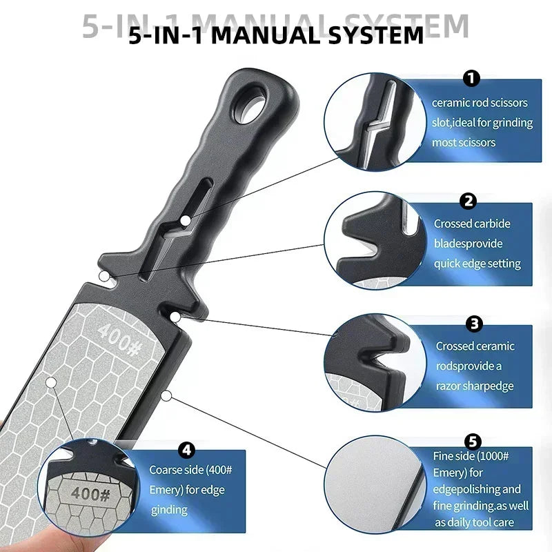 Multifunctional Sharpener Kitchen Knife Clipper Multifunctional Sharpener Double Sided Ceramic Diamond Sharpener Tungsten Steels