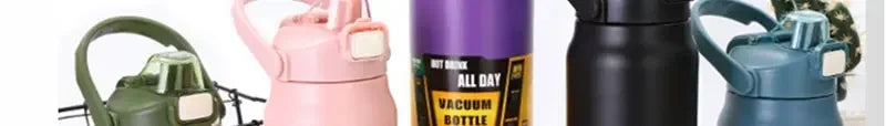 Thermos Vacuum Stainless Cup Thermal Cold Hot Insulated Stainless Steel Water Bottle with Straw Water Bottles