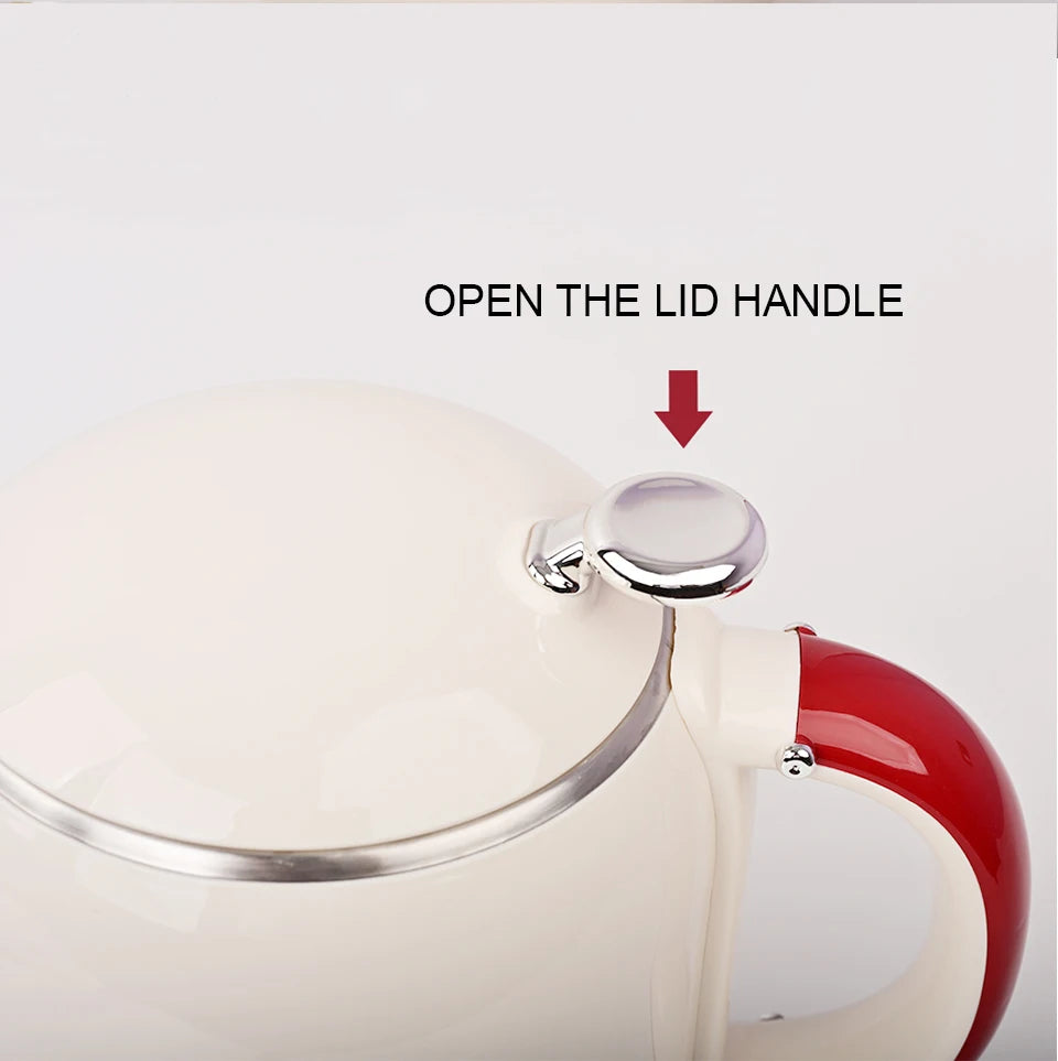 1.0L Anti-Scald Electric Kettle, Seamless Electric Kettle, 304 Stainless Steel Household Fast Boiling Kettle for Coffee Brewing