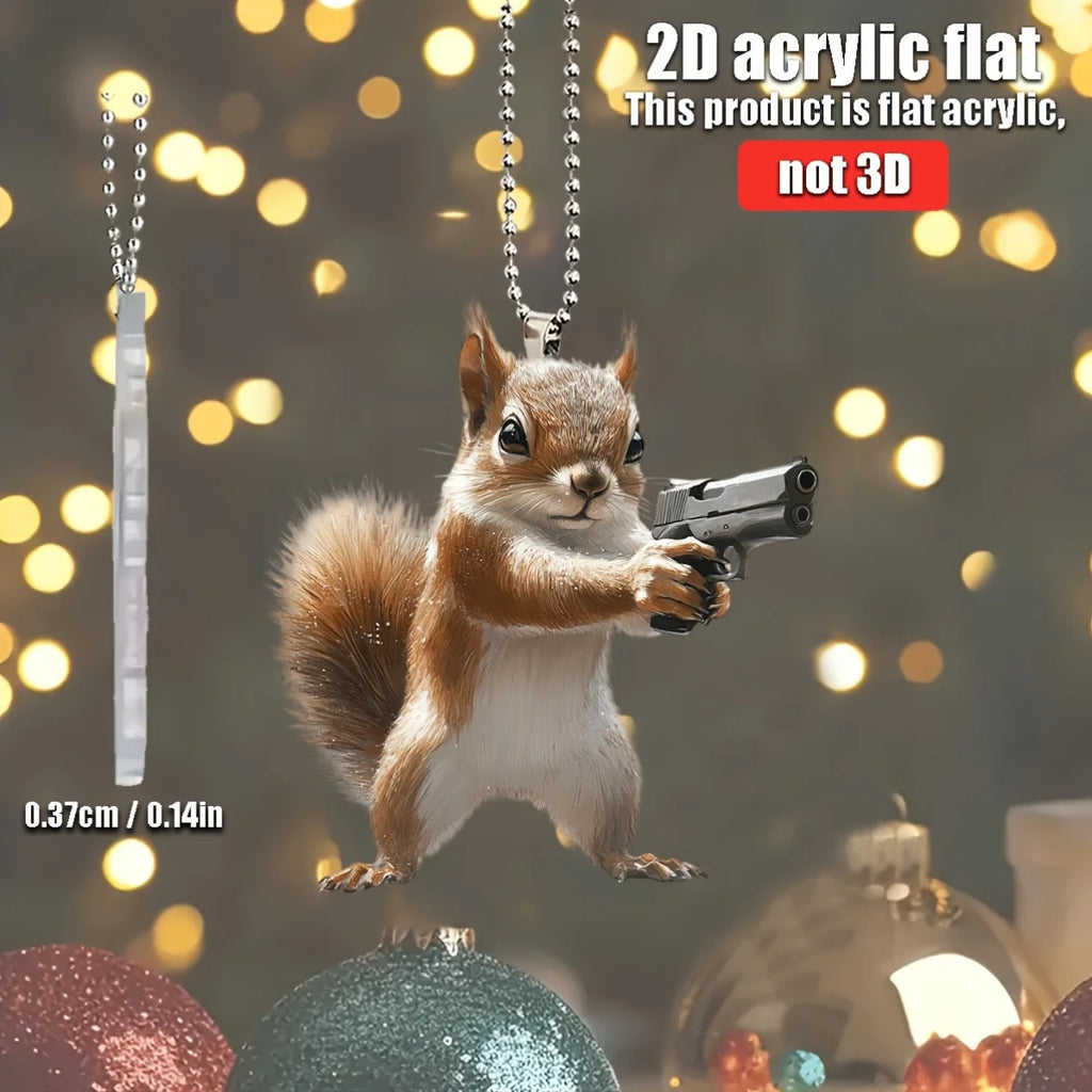 2D Funny Squirrel With Pendant Used for Car Hanging Decoration Fun Decoration Home Decoration Backpack Accessories keychains