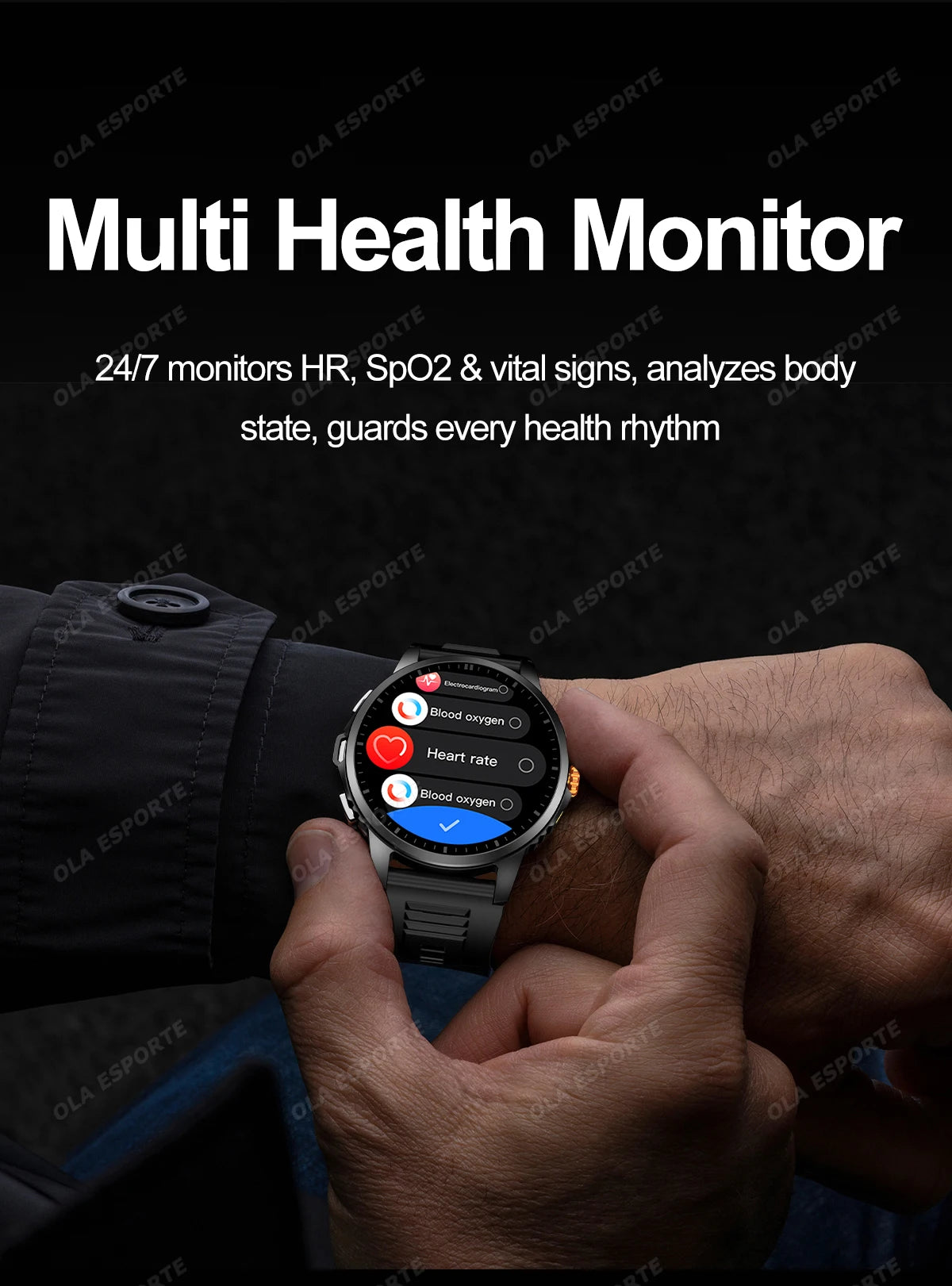 2025 New Men's GPS Sports Smart Watch 1.53'' AMOLED Display LED Flashlight Heart Rate Bluetooth Call 5ATM Waterproof Smartwatch