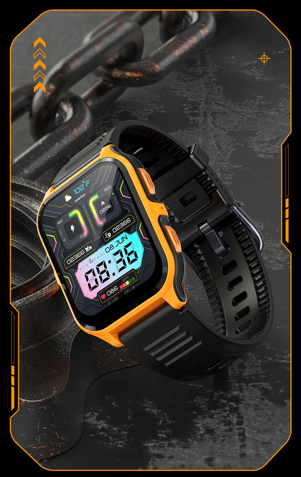 COLMI P73 1.9" Outdoor Military Smart Watch Men Bluetooth Call Smartwatch For Xiaomi Android IOS, IP68 Waterproof Fitness Watch