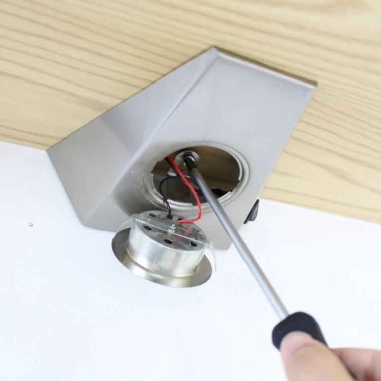 Geometric Stainless Steel Cabinet Light with Switch for Kitchen Wardrobe Bookshelf Lighting Creative Triangle Indoor Wall Lamp