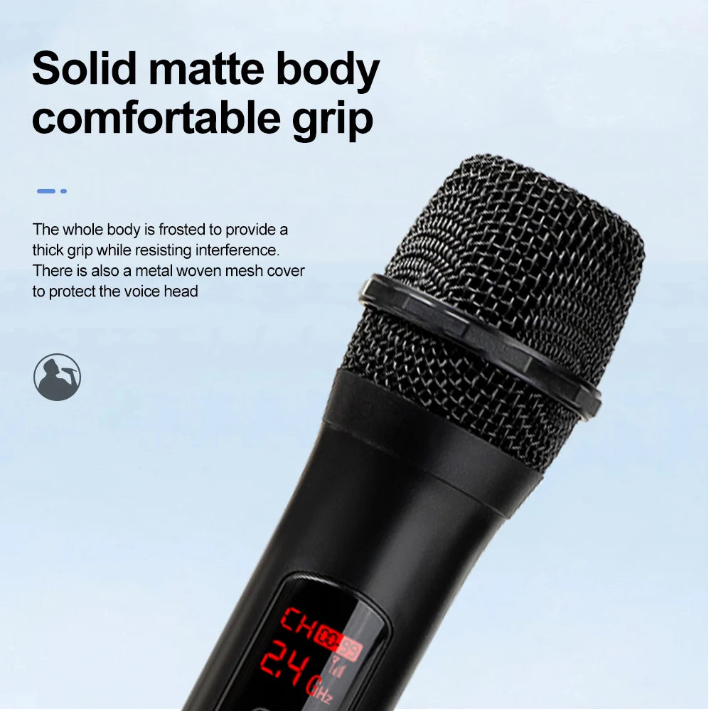 Wireless Microphone Handheld Micphone 2 Channels UHF Fixed Frequency Mic For Party Karaoke Professional Church Show Meeting