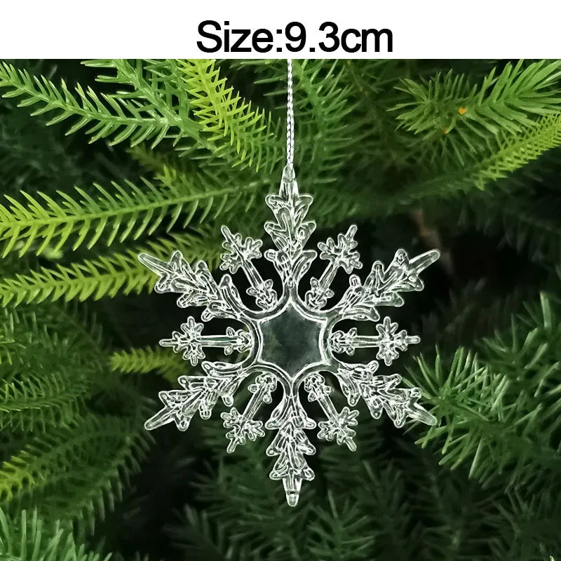 5pcs Christmas Home Decorations Crystal Acrylic Ornaments Snowflake Elk Xmas Tree Hanging Pendants Navidad 2025 New Year Gift