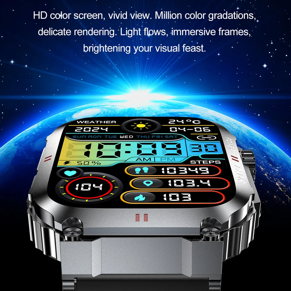 2026 New Military GPS Smart Watch Men 1.91" AMOLED Screen IP68 Waterproof Sports Fitness Tracker BT Call Smartwatches