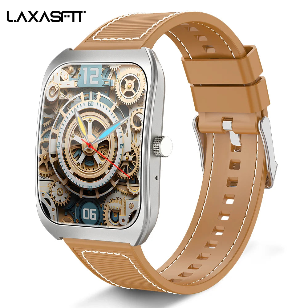 LAXASFIT Smart Watch 2.01-inch AMOLED Curved Display Bluetooth 5.4 Call Voice Assistant Fitness Sports Smartwatch Holiday gifts