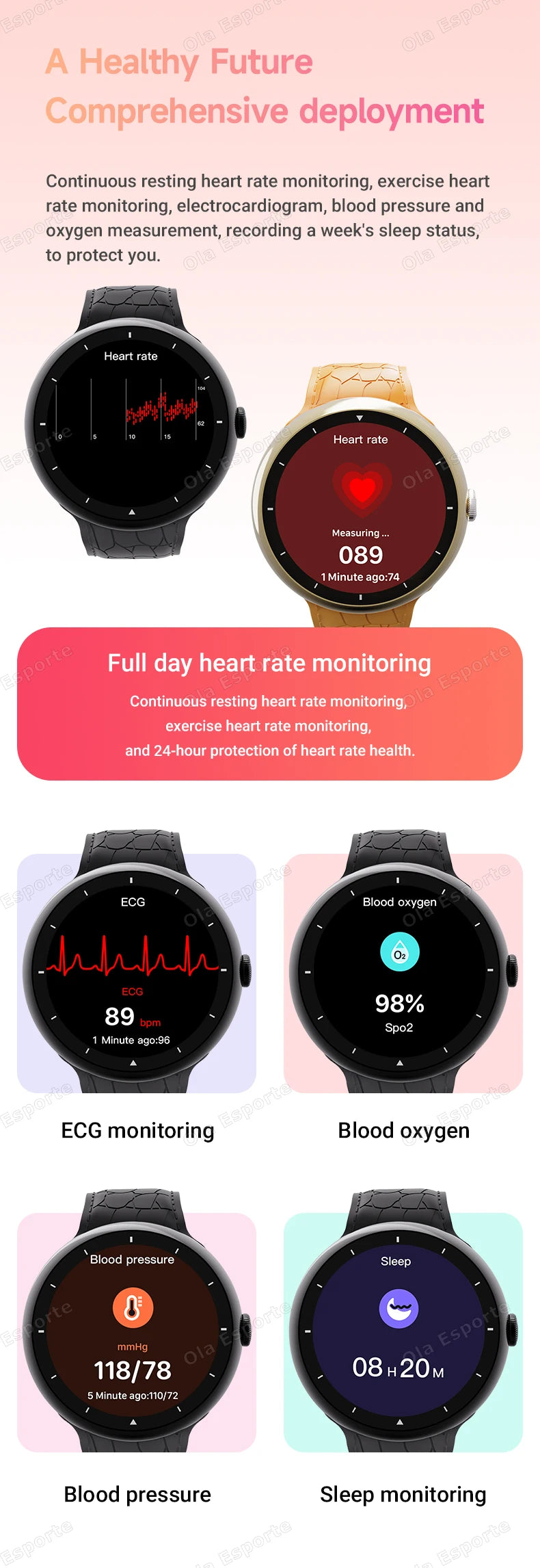 Smart Watch 2.09-inch AMOLED Screen Bluetooth Call Compass Tracker Men Sports Watches Health Monitor Women Smartwatch Waterproof