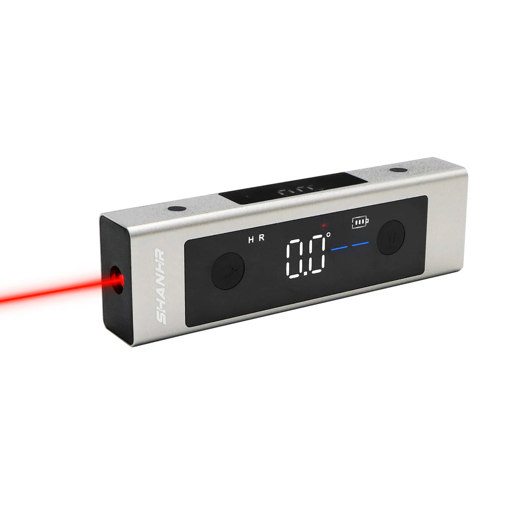 SHANHR 2 In 1 Laser Level Ruler Type-C Double Laser Angle Ruler Protractor Digital Inclinometer Measure Tool Protractor