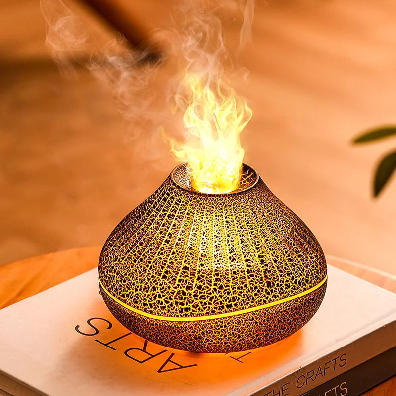 Volcanic Lava Crack Aromatherapy Diffuser with Humidifier Night Light Essential Oil Functionality for Home Office and Car
