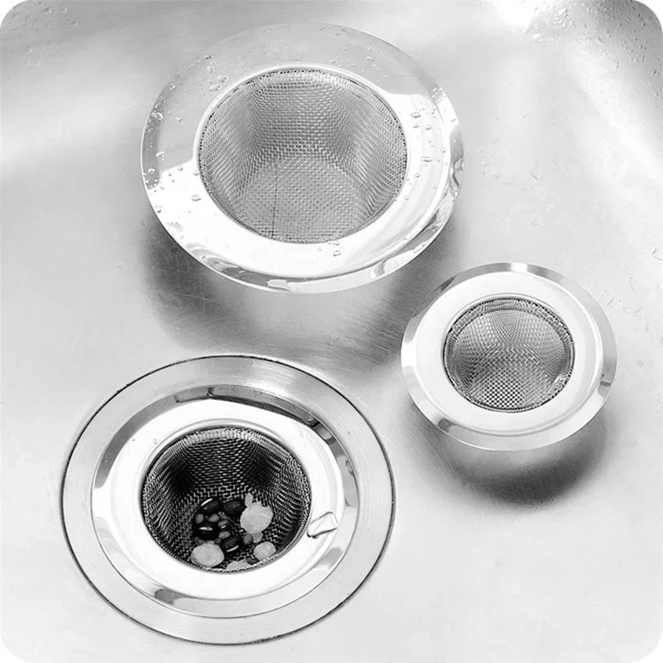 Kitchen Sink Filter Stainless Steel Mesh Sink Strainer Filter Sewer Mesh Strainers Bathroom Sink Strainer Drain Hole Filter Trap