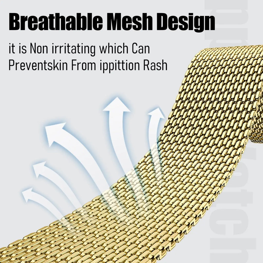 Fashion Steel Mesh Milanese Strap for Apple Watch Ultra 3 2 1 49mm 11 10 46/42mm Wristband IWatch 9 8 7 6 5 4 SE3 45-44-41-40mm