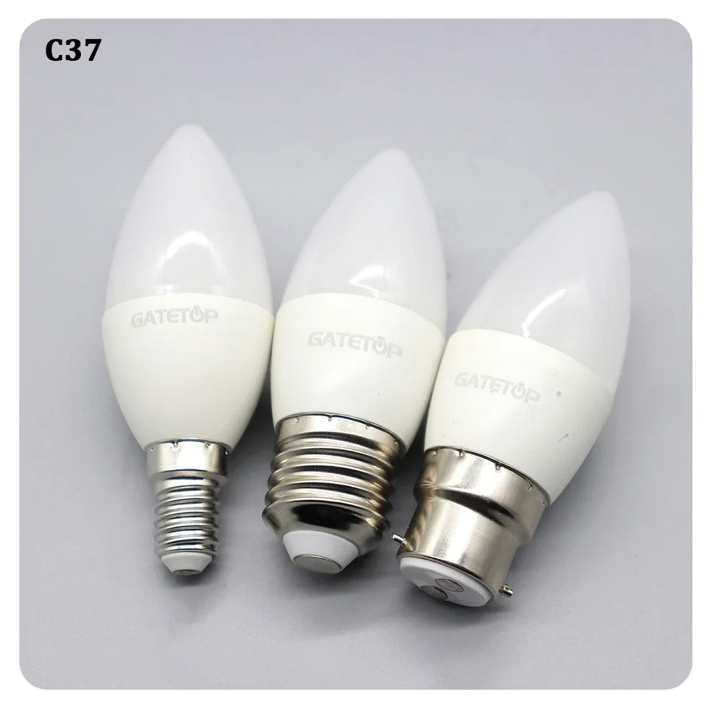 5-12pcs E14 E27 Led Bulb 220V 110V 3W 5W 6W 7W Warm Lighting 3000K 6000K Candle Lamp Led Chandelier Light for Home Decoration