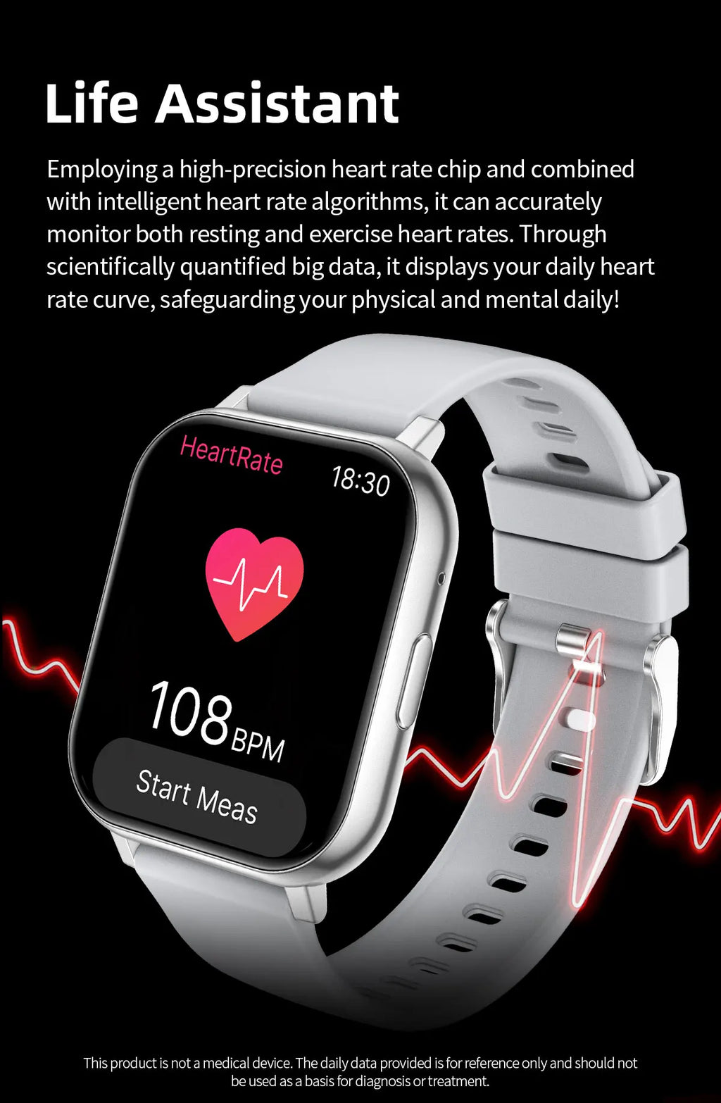 LIGE New 1.83"HD Screen Smart Watch Bluetooth Call Heart Rate Sleep Monitor Sports Tracker Waterproof Smartwatch For Android ios