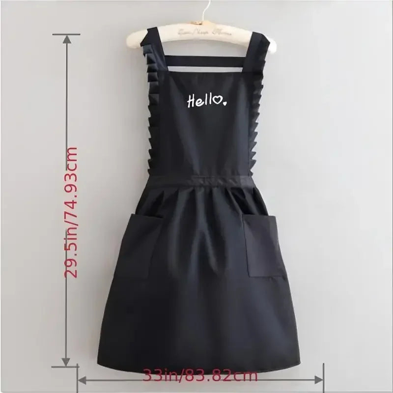 Princess Style Apron, Waterproof Floral Restaurant Barista Work Uniform Apron, Suitable For Restaurants/Hotels/Gardening