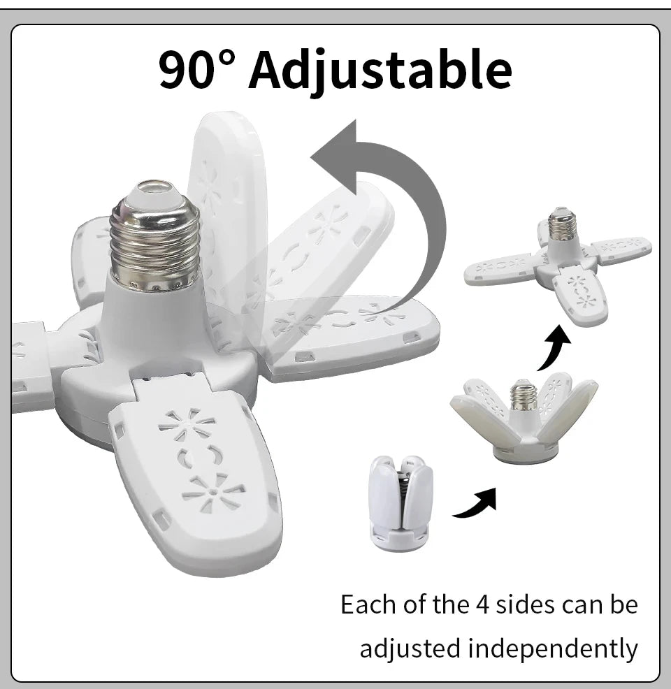 28W Fan Shape LED Bulb E27 LED Lamp Foldable 220V  Light Bulbs For Home Living Room Warehouse Garage Ceiling Light