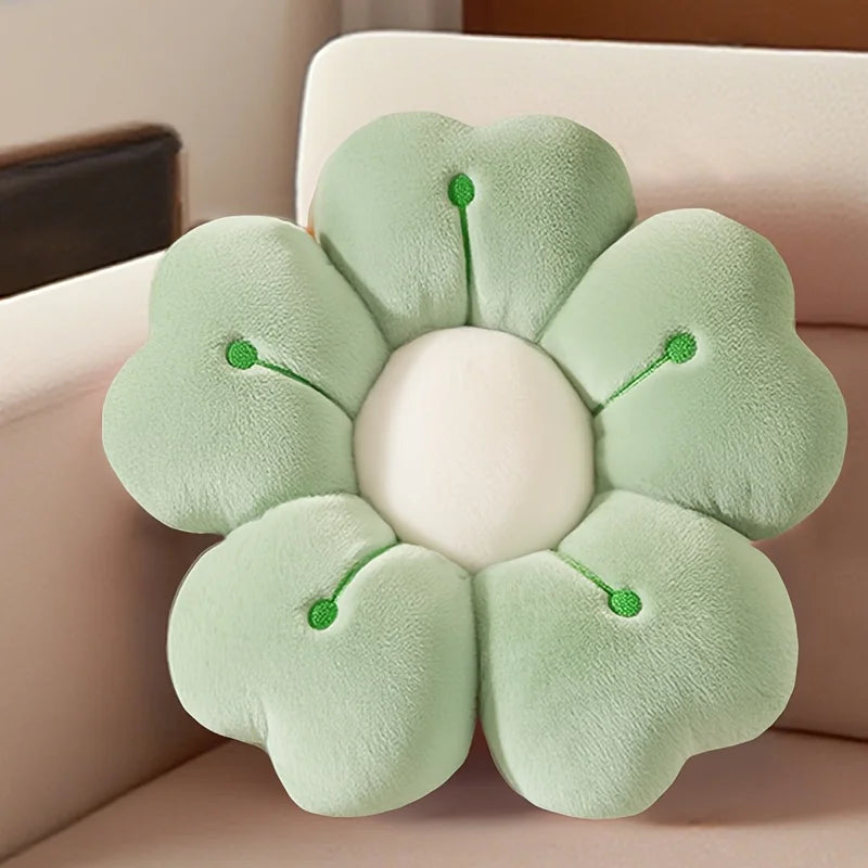 1Pc Soft Plush Daisy Flower Throw Pillow - Cozy Decorative Cushion for Bed & Sofa, White/Pink, Adorable Floral Desig