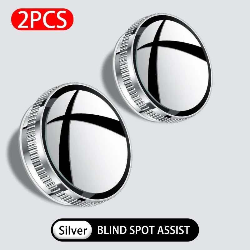 SEAMETAL 2pcs Wide Angle Car Blind Spot Mirrors 360 Adjustable Car Auxiliary Rearview Mirrors HD Suction Cup Small Round Mirror